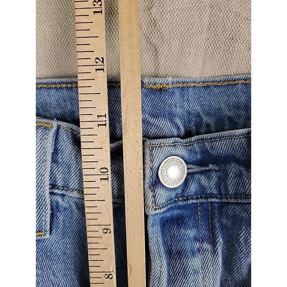 Levis 501 Jeans Mens 28x28 * Button Fly Light Blue Mid Rise Stretch Distressed - Picture 12 of 16